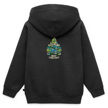 Weihnachtsbaum Bücher Weihnachten XMAS Lesen Idee - Kinder Premium Organic Zip Hoodie - Schwarz - Hinten - AI Model Kid Male (0cm)