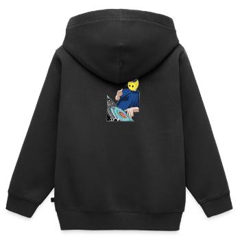 Smarties Dj - Sweat Premium à capuche zippé enfant bio - noir - Dos - AI Model Kid Male (0cm)