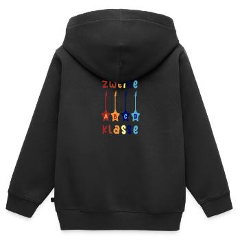 2. Klasse ABCD Rockgitarre Schulbeginn T shirt - Kinder Premium Organic Zip Hoodie - Schwarz - Hinten - AI Model Kid Male (0cm)