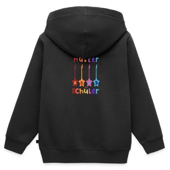 Musterschüler ABCD Rockgitarre T shirt - Kinder Premium Organic Zip Hoodie - Schwarz - Hinten - AI Model Kid Male (0cm)
