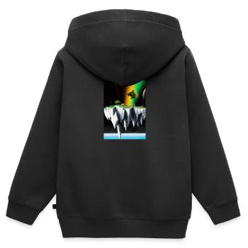 Flying Island Outer Space - Kinder Premium Organic Zip Hoodie - Schwarz - Hinten - AI Model Kid Male (0cm)