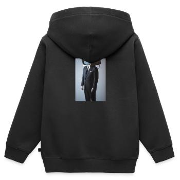 Anzug Tube TV Mann - Kinder Premium Organic Zip Hoodie - Schwarz - Hinten - AI Model Kid Male (0cm)
