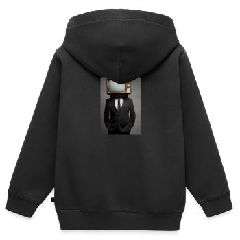 Anzug Tube TV Mann - Kinder Premium Organic Zip Hoodie - Schwarz - Hinten - AI Model Kid Male (0cm)