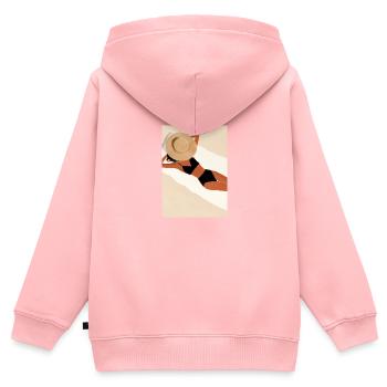 Frauen Sommerhut Bikini - Kinder Premium Organic Zip Hoodie - Rosa - Hinten - AI Model Kid Female (0cm)