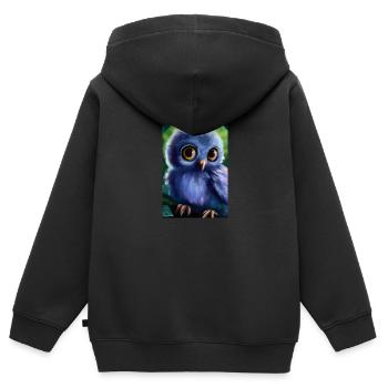 Baby-Kauz - Kinder Premium Organic Zip Hoodie - Schwarz - Hinten - AI Model Kid Male (0cm)