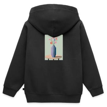 Fancy Blumen Vase - Kinder Premium Organic Zip Hoodie - Schwarz - Hinten - AI Model Kid Male (0cm)
