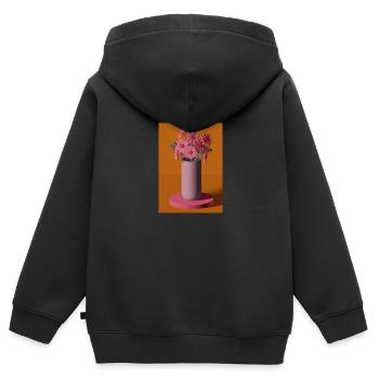 Fancy Blumen Vase - Kinder Premium Organic Zip Hoodie - Schwarz - Hinten - AI Model Kid Male (0cm)