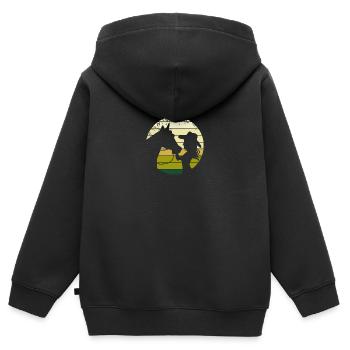 Rider Western équitation Western rider horse - Sweat Premium à capuche zippé enfant bio - noir - Dos - AI Model Kid Male (0cm)
