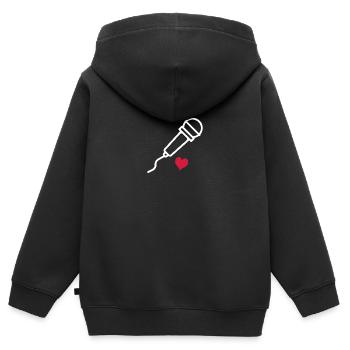 Singen - Kinder Premium Organic Zip Hoodie - Schwarz - Hinten - AI Model Kid Male (0cm)