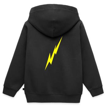 Éclair - Sweat Premium à capuche zippé enfant bio - noir - Dos - AI Model Kid Male (0cm)