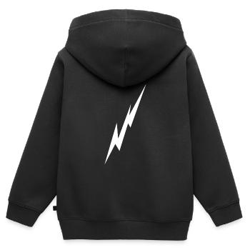 Éclair - Sweat Premium à capuche zippé enfant bio - noir - Dos - AI Model Kid Male (0cm)