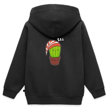 Schlafender Kaktus Hyperomnie Geschenk - Kinder Premium Organic Zip Hoodie - Schwarz - Hinten - AI Model Kid Male (0cm)
