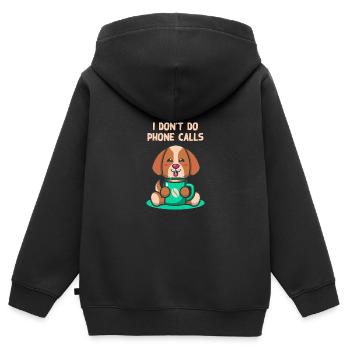 Je ne fais pas un téléphone introverti Che - Sweat Premium à capuche zippé enfant bio - noir - Dos - AI Model Kid Male (0cm)