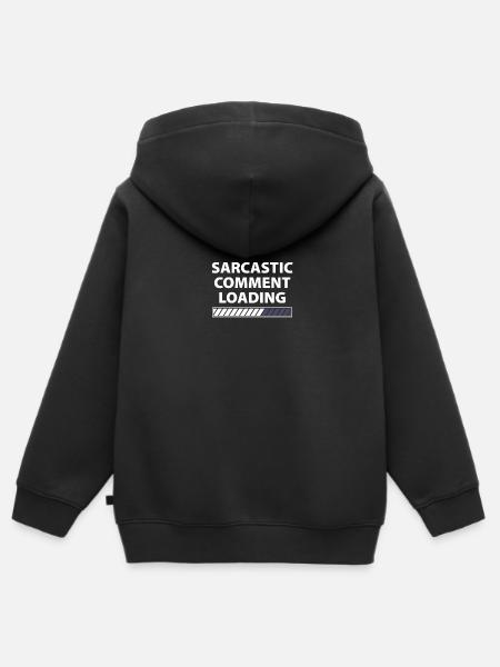 Sarcastic comment loading sarkastischer Kommentar - Kinder Premium Organic Zip Hoodie - Schwarz