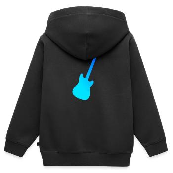 Guitariste Guitariste Guitare Guitariste Femmes - Sweat Premium à capuche zippé enfant bio - noir - Dos - AI Model Kid Male (0cm)