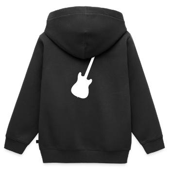 Guitariste Guitariste Guitariste Guitare Hommes - Sweat Premium à capuche zippé enfant bio - noir - Dos - AI Model Kid Male (0cm)
