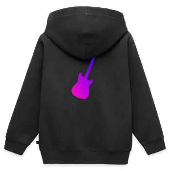Guitariste Guitariste Hommes Guitariste Femmes - Sweat Premium à capuche zippé enfant bio - noir - Dos - AI Model Kid Male (0cm)