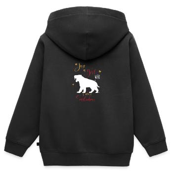 Sabre-toothed tiger - Kids Premium Organic Zip-up Hoodie - black - Back - AI Model Kid Male (0cm)