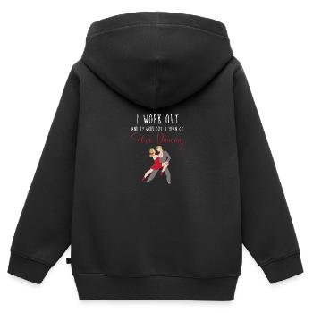 Danseuse de salsa Danseuse - Sweat Premium à capuche zippé enfant bio - noir - Dos - AI Model Kid Male (0cm)