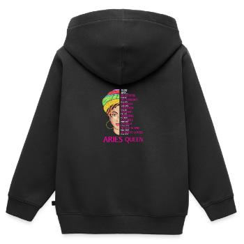 Sternzeichen Widder - Kinder Premium Organic Zip Hoodie - Schwarz - Hinten - AI Model Kid Male (0cm)