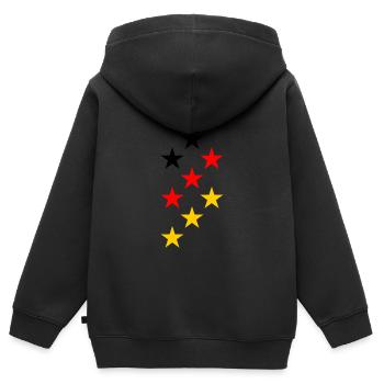 EM Deutschland Sterne - Kinder Premium Organic Zip Hoodie - Schwarz - Hinten - AI Model Kid Male (0cm)