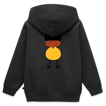 Funky Chick - Sweat Premium à capuche zippé enfant bio - noir - Dos - AI Model Kid Male (0cm)