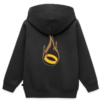 heiss brennen feuer flamme fackel heiraten ring ho - Kinder Premium Organic Zip Hoodie - Schwarz - Hinten - AI Model Kid Male (0cm)