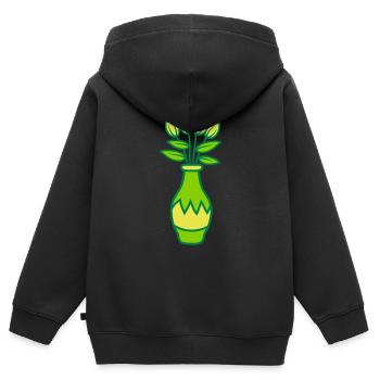 Belle tulipe Fleur Vase Design - Sweat Premium à capuche zippé enfant bio - noir - Dos - AI Model Kid Male (0cm)