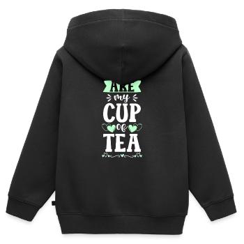 Tee Tasse Grüner Tee Teesorten - Kinder Premium Organic Zip Hoodie - Schwarz - Hinten - AI Model Kid Male (0cm)