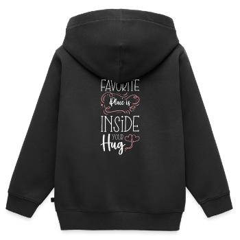 Kuscheln Teddybär Süß Freund - Kinder Premium Organic Zip Hoodie - Schwarz - Hinten - AI Model Kid Male (0cm)