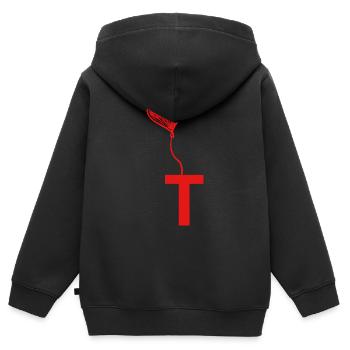 Brief an das Herz - Kinder Premium Organic Zip Hoodie - Schwarz - Hinten - AI Model Kid Male (0cm)