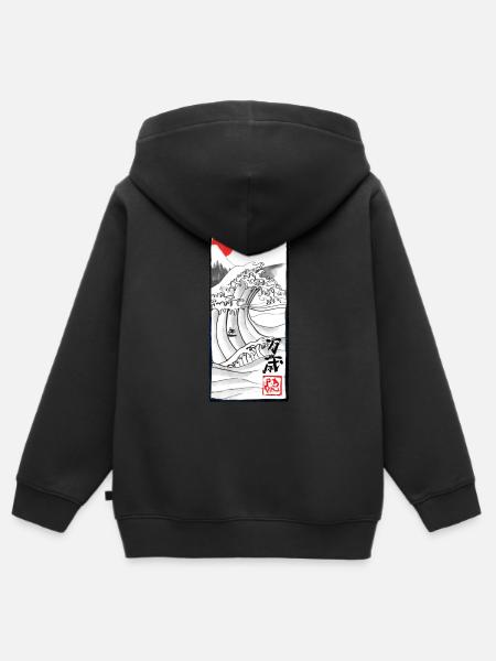 Manga Banzai - Kinder Premium Organic Zip Hoodie - Schwarz