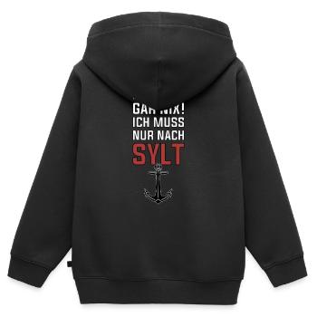 Je n’ai rien à faire, je dois juste m’ancrer à Sylt - Sweat Premium à capuche zippé enfant bio - noir - Dos - AI Model Kid Male (0cm)