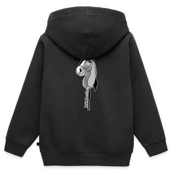 Hobby horse- hobby horse- hobby horsing - Kids Premium Organic Zip-up Hoodie - black - Back - AI Model Kid Male (0cm)