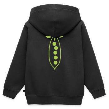petit pois - Sweat Premium à capuche zippé enfant bio - noir - Dos - AI Model Kid Male (0cm)