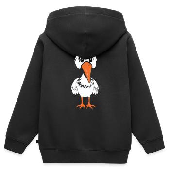 Storch - Kinder Premium Organic Zip Hoodie - Schwarz - Hinten - AI Model Kid Male (0cm)