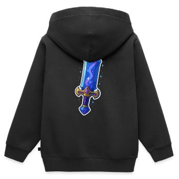 Fantasy Sword - Kinder Premium Organic Zip Hoodie - Schwarz - Hinten - AI Model Kid Male (0cm)