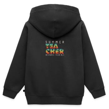 Teacher Summer Recharge Required Beach Vacation - Kids Premium Organic Zip-up Hoodie - black - Back - AI Model Kid Male (0cm)
