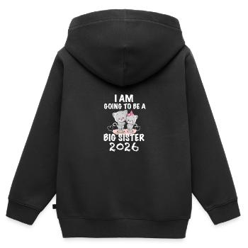 Ich Werde Eine Große Schwester 2026 - Kinder Premium Organic Zip Hoodie - Schwarz - Hinten - AI Model Kid Male (0cm)