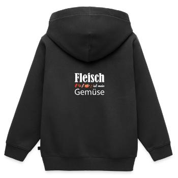 Fleisch ist mein Gemüse - Kinder Premium Organic Zip Hoodie - Schwarz - Hinten - AI Model Kid Male (0cm)