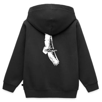 Geier im Flug - Kinder Premium Organic Zip Hoodie - Schwarz - Hinten - AI Model Kid Male (0cm)