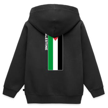 Palestine Drapeau Palestinien T-Shirt - Sweat Premium à capuche zippé enfant bio - noir - Dos - AI Model Kid Male (0cm)