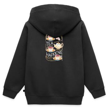 Tea Happens - Kids Premium Organic Zip-up Hoodie - black - Back - AI Model Kid Male (0cm)