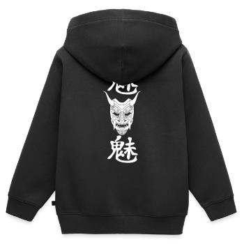 Manga white demon - Kids Premium Organic Zip-up Hoodie - black - Back - AI Model Kid Male (0cm)