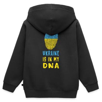 Ukraine ist in meiner DNA / Geschenkidee - Kinder Premium Organic Zip Hoodie - Schwarz - Hinten - AI Model Kid Male (0cm)