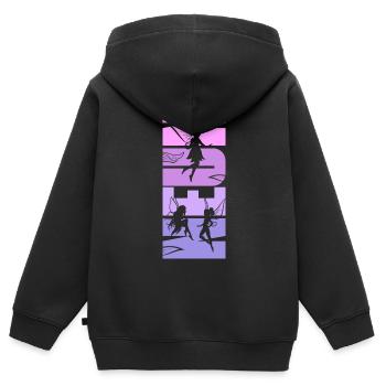Feen 9. Geburtstag 9 Jahre alt Mädchen Fee - Kinder Premium Organic Zip Hoodie - Schwarz - Hinten - AI Model Kid Male (0cm)