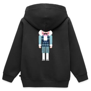 Nussknacker Rauten Rhomben Weihnachten Xmas Advent - Kinder Premium Organic Zip Hoodie - Schwarz - Hinten - AI Model Kid Male (0cm)