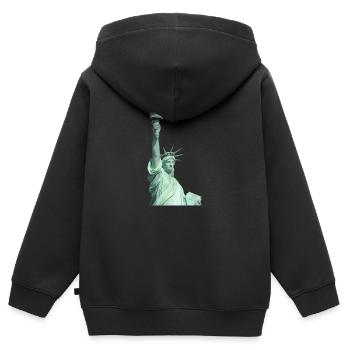 Statue of Liberty Illustration - Kids Premium Organic Zip-up Hoodie - black - Back - AI Model Kid Male (0cm)