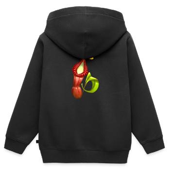 Plantes carnivores Plante de cannelle Nepenthes - Sweat Premium à capuche zippé enfant bio - noir - Dos - AI Model Kid Male (0cm)