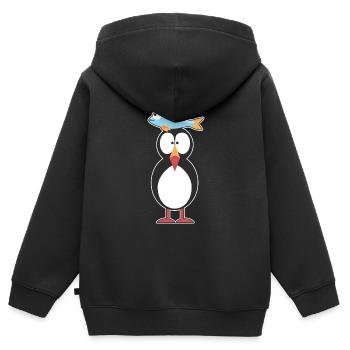 Puffin Papageitaucher Papageientaucher - Kinder Premium Organic Zip Hoodie - Schwarz - Hinten - AI Model Kid Male (0cm)